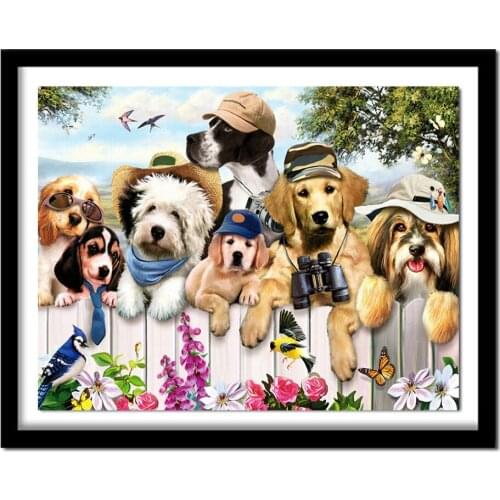Diamond Embroidery Dog Needlework Set Diamond Painting Animal Crystal Round Full Drill Picture