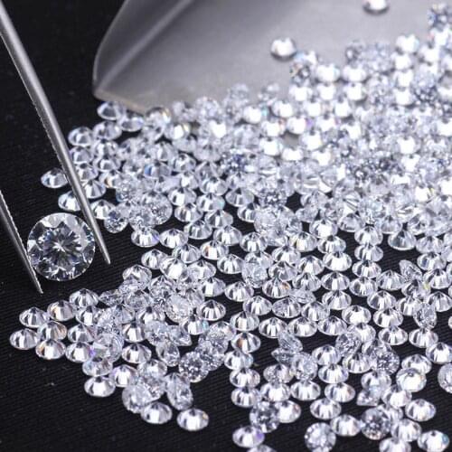 White DF color 0.8mm to 2.9mm small Melee size moissanite round shape Hearts and arrows cut loose stone for beads Jewellery make