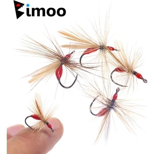 Bimoo 10PCS/Lot #12 Rainbow Brown Brook Trout Bass Steelhead Greyling Bloody Ant Fishing Fly Curved Barbless Hook Fishing Flies