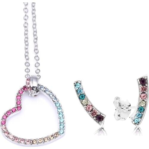 Boosbiy Brand Necklace Clear Cubic Zirconia Silver Color Jewelry collier femme Birthday Engagement Round Pendant BNA003