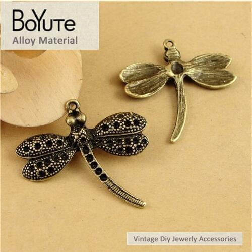 BoYuTe (40 Pieces/Lot) 37*35MM Vintage Style Metal Butterfly Dragonfly Charm Pendants for Diy Jewelry Making Handmade