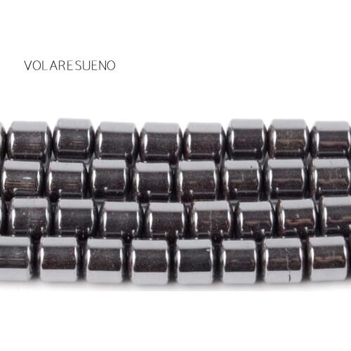 Tube Spacer Hematite Stone Natural Loose Beads 15” Strand 8mmSpacer Beads For Charm Necklace Bracelet Accessory Jewelry Making