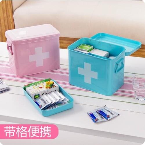 Household Multicellular Tin With Lid Child Medicine Organizer Portable Multifunctional Metal Storage Box