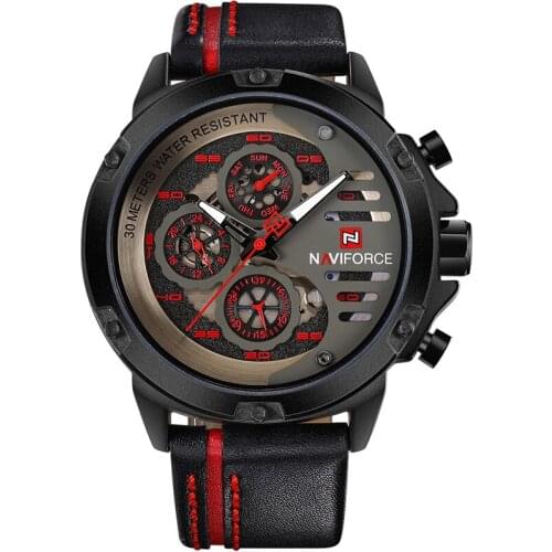Luxury Brand Men NAVIFORCE Army Military Watch Male Sport Quartz Leather Clock Watches 24Hour Date Display Relogio Masculino