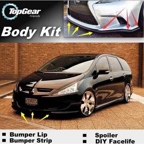 Bumper Lip Deflector Lips For Mitsubishi Grandis / Space Wagona Front Spoiler Skirt For Car Tuning / Body Kit Wing / Strip