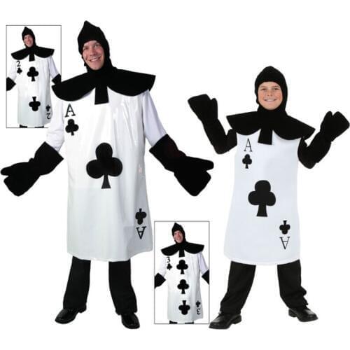 Halloween Costume For Adult Playing Card Cosplay Costumes Kids Party Fancy Dress Up Double Sided Performance Stage Wear SL2613