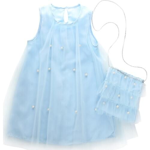 Baby Infant Kids Girls Summer Sleeveless Princess Party Dress Pearl Tulle Gown Formal Tutu Dress Sundress 1-7Y