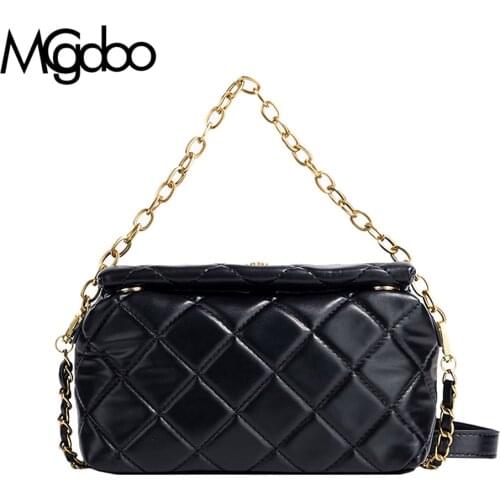 Mgcdoo Designer Rivet Chain Messenger Bag Fashion Luxury Shoulder Bag Womens Plaid Handbag Premium Leather Handbags