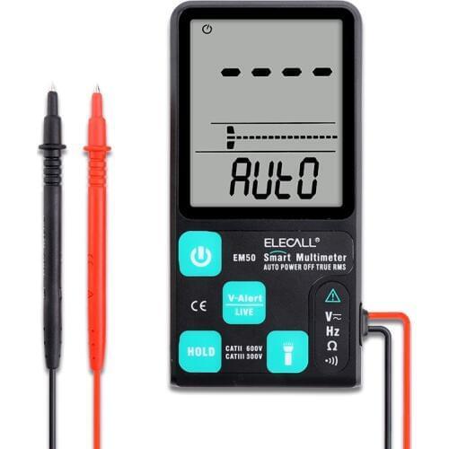 EM50 Ultra-thin Digital multimeter tester Portable Large LCD 3-Line Display Voltmeter Voltage NCV Resistance