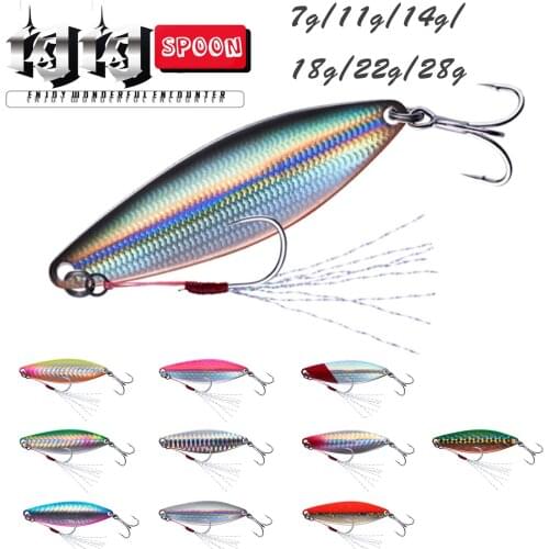 EWE FLASH Copper Jig Metal Spoon 7g/11g/14g/18g/22g/28g BKK Treble Hook & Iseama Long Casting Slow Jigging Bass Fishing Lures