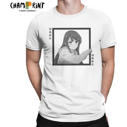 Men Mai Box T Shirt Rascal does not Dream of Bunny Girl Senpai Pure Cotton Clothes Vintage Short Sleeve Crew Neck Tees T-Shirts