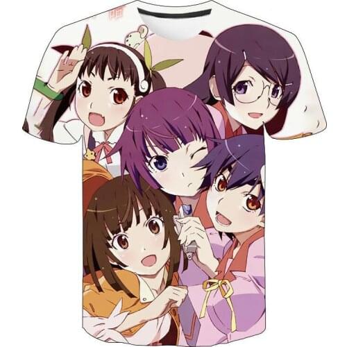 Boys Girls Kids New Monogatari Fashion Men And Women Streetwear 3D Printing Monogatari T Shirts Casual Cool Short Sleeve Clothes