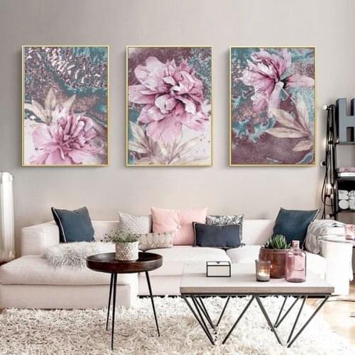 GATYZTORY Frame Pink Flower DIY Painting By Numbers On Canvas Oil Pictures For Adults Coloring By Number Home Decor