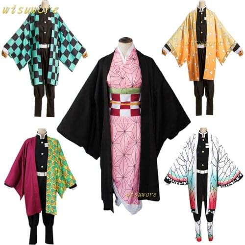 Anime Kimetsu No Yaiba Demon Slayer Cosplay Costume Kamado Tanjirou Nezuko Agatsuma Zenitsu Tomioka Halloween Show Party Set