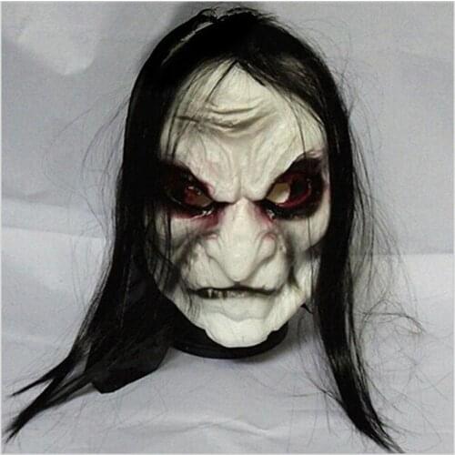 Halloween Zombie Mask Props Grudge Ghost Hedging Zombie Mask Realistic Masquerade Halloween Mask Long Hair Ghost Scary Mask
