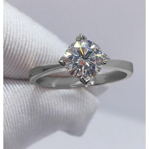 Fashion Dainty Silvery Adjustable Ring Inlay Round Dazzling Zircon Luxury Wedding Jewelry For Women Statement Gift Drop Shipping