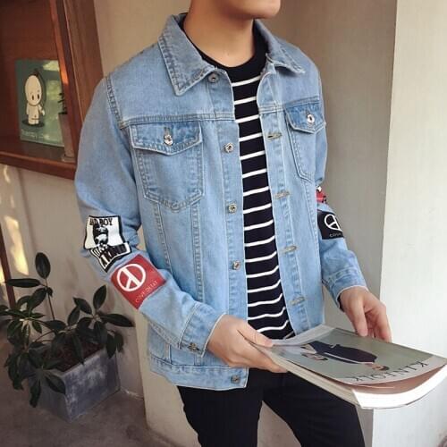 2019 Hip Hop Print Coats 5XL Chaqueta Hombre New Top Quality Denim Jackets Men Cowboy Slim Fit Bomber Jacket Mens Jean Jacket