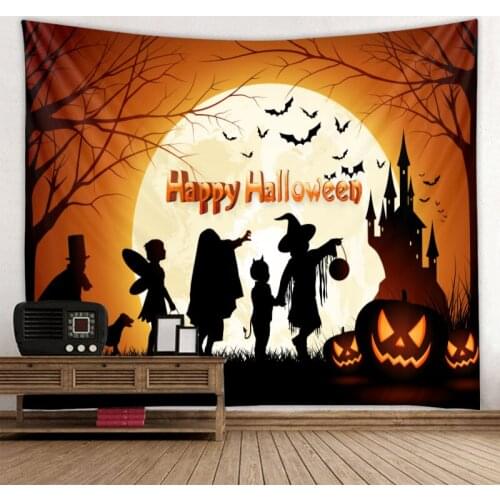 2020 New Halloween Tapestry Skull Printed Wall Hanging Tapestry Background Cloth Digital Printing Tapestry Halloween Home Decor