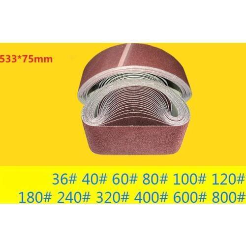 New 5pcs 533*75mm Abrasive Sanding Belt on Metal belt grinder For Belt Sander