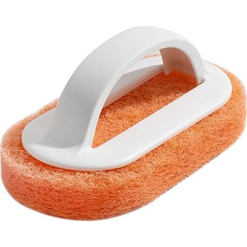 New Kitchen Bathroom Toilet Glass Wall Cleaning Bath Brush Plastic Handle Sponge Bath Bottom Bath Brush Cleaning Tools For Home