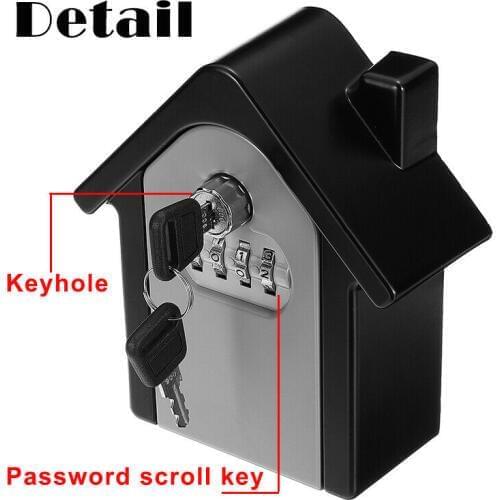 New 4 Digit Safe Keys Lock Storage Box Wall Mount Holder Combination Case Organizer
