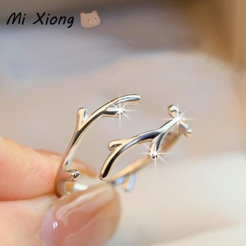 Mi Xiong Real 925 Sterling Silver Original Design Branch Ring Fresh Elegant Strange Lady Birthday Anniversary Gift Brand Jewelry