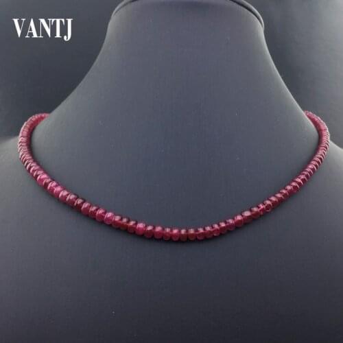VANTJ Real Ruby Necklace 9K Yellow Gold Diamond Clasp Au375 Fine Jewelry Women Lady Wedding Party Gift
