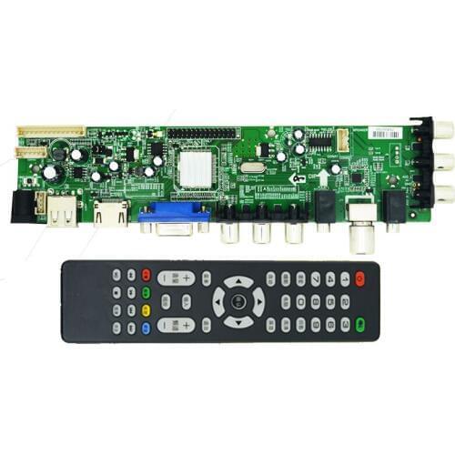 Vilaxh DS.D3663LUA.A81 TV Controller Driver Board + Remote DVB-T DVB-C DVB-T2 digital TV LCD/LED driver board 15-32 inch