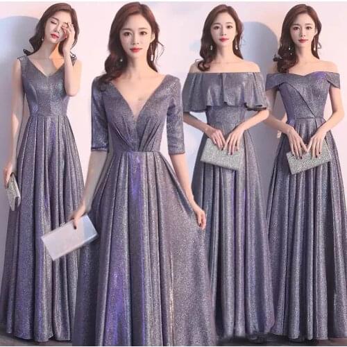 Bridesmaids Dresses Illusion Boat-Neck Short Jersey Off The Shoulder A-Line Floor-Length Luxury Women Wedding Party Gown E504