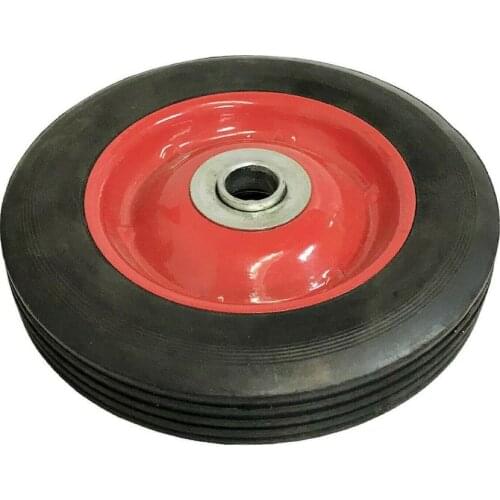 6" INCH SOLID HARD RUBBER WHEEL TYRE TIRE BEARING METAL RIM ASSEMBLY FOR DOLLY HAND CART 5/8" HUB AXLE HOLE ZINC PLATING