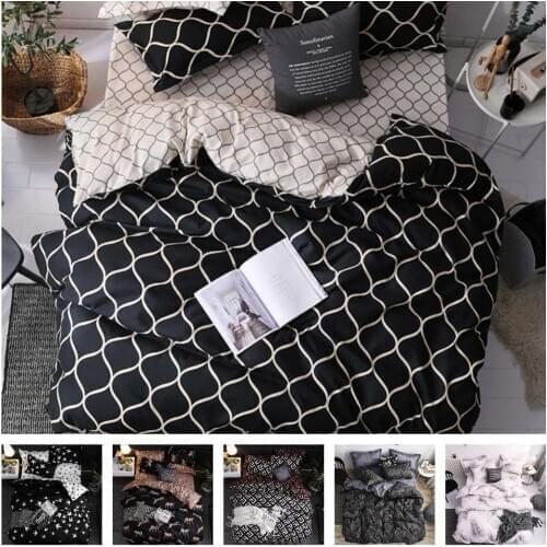 Hot style bedding set simple pattern 2/3pcs duvet cover & pillowcases set with zipper closure UK/AU/US size (no sheet)