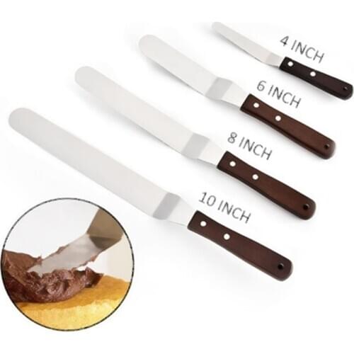 Cake Decorating Supplies 4/6/8/10 Inch Angled Icing Spatula Stainless Steel Frosting Spatulas Icing Frosting Cake Smoother