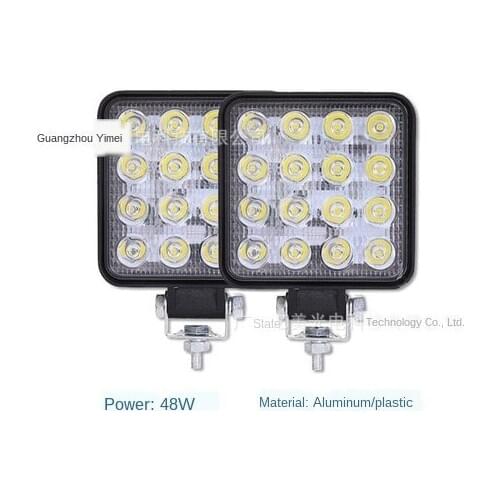 LED Car Light Square 48W Work Light off-Road Vehicle Modified Car Top Light Headlight Inspection Lamp
