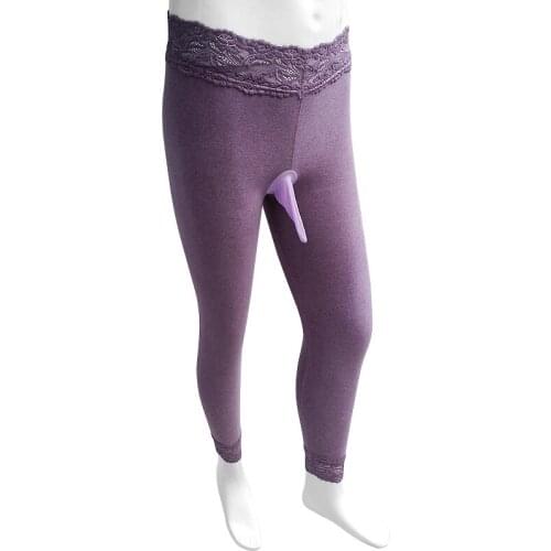 Sissy Thermal Pants With Penis Sleeve High elastic Winter Warm Long Johns Pants for Men Skinny Legging Slim fit Male Warm Pants