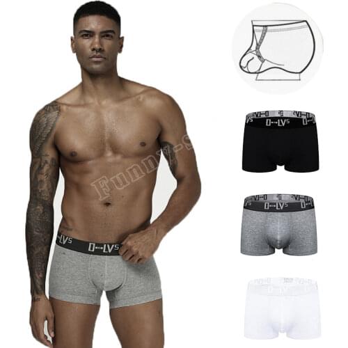 ORLVS Brand Sexy Underwear Men Boxers Cotton Cueca Masculina Breathable Comfortable Underpants Men Boxer Shorts U Pouch