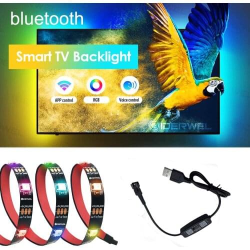 WS2812B LED Strip Individually Addressable Smart RGB USB Bluetooth APP Music controller TV PC HDTV Computer Monitor Backlight 5V
