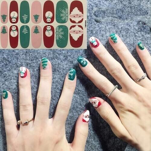 12 Sheet Christmas Sliders For Nails Winter Snowflake Santa Sticker Winter Nail Art Decals DIY Foil Manicure Decoration