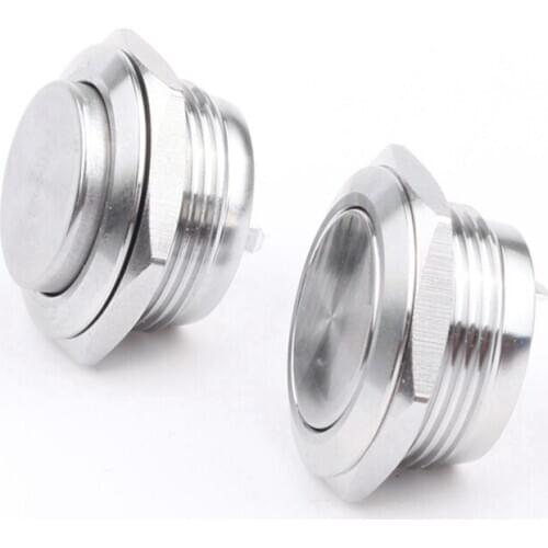 19mm Metal Button Switch No Lamp 2-foot Micro-stroke Ultra-short Self-reset Waterproof Button Switch