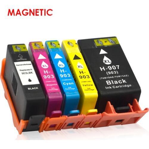 4pcs Magnetic Compatible Ink Cartridge For HP903 for HP 903XL For HP 6960 6961 6963 6964 Officejet Printers