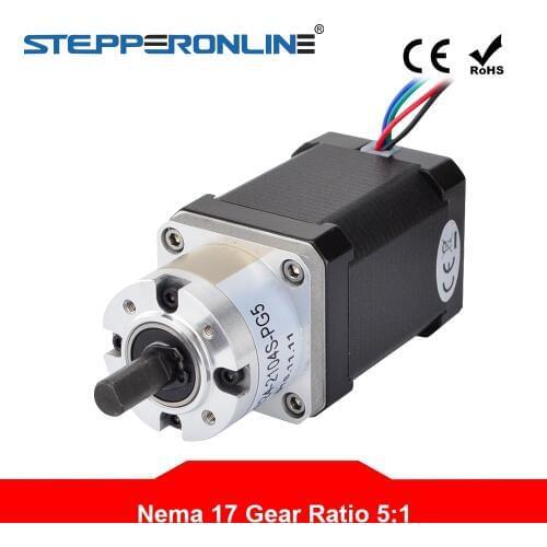 4-lead Nema 17 Stepper Motor 42 Motor Extruder Gear Stepper Motor Ratio 5:1 Planetary Gearbox 2.1A Nema17 Step Motor