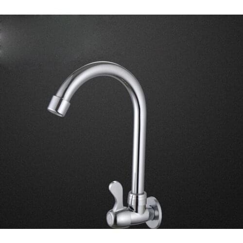 Free shipping single handle inwall mounted kitchen sink faucet with polished surface single cold kitchen sink water faucet