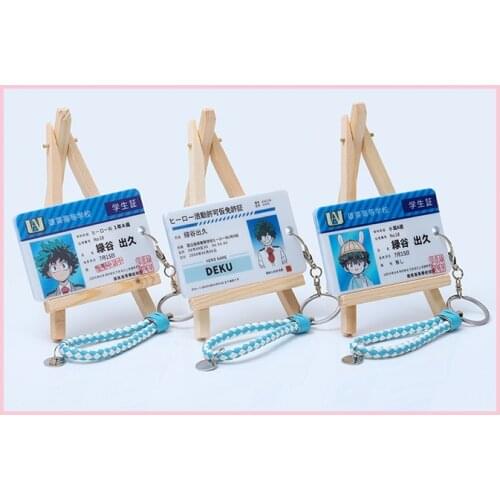 Anime comics my hero academia key chain Student card Bus card set cosplay Bakugou Katsuki Todoroki Shoto Campus student ID