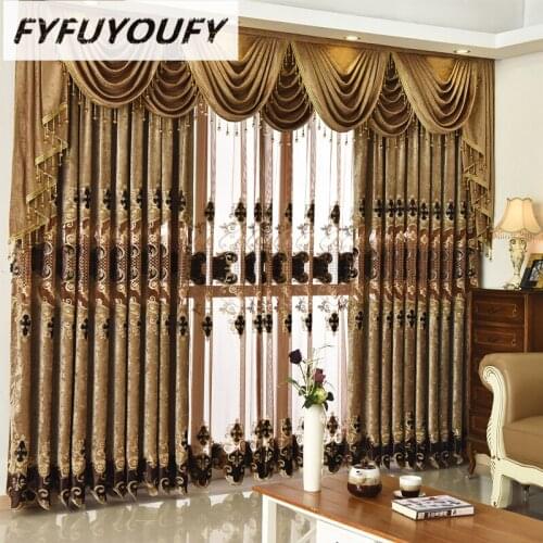 European Luxury Embroidered Curtains for Bedroom Window Curtains for Living Room Elegant Drapes European Curtains Shade curtains