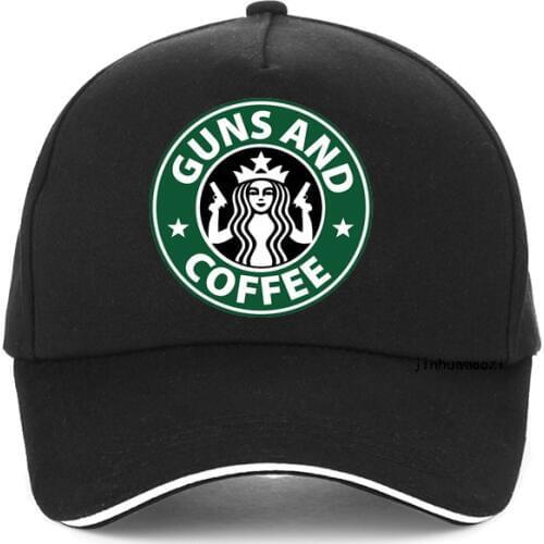 I Love Guns And coffee Baseball Caps print Cartoon men Women Funny Gun cap Unisex hip hop Snapback hat adjustable bone