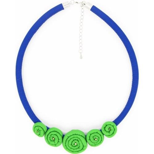 KpacoTa Necklace Choker Collar handmade fashion jewelry national boho style flower fabric chain color women party holiday gift