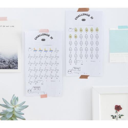 SIXONE Ins Creative Habit Tracking Schedule Avocado Memorandum Flower Little Pig Record Labels Stickers Cute decorative sticker