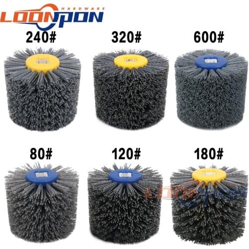 Nylon Abrasive Wire Drum Polishing Wheel 1PC For Wood Metalworking Round Brush Head Grinding Buffing 120x100x20mm