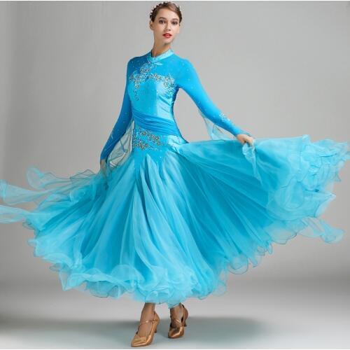 New Arrival Ballroom Dancing Costumes Girls Modern Dance Dress Lady Waltz Tango Dancing Uniform Dance Costume 9 Colors B-6140