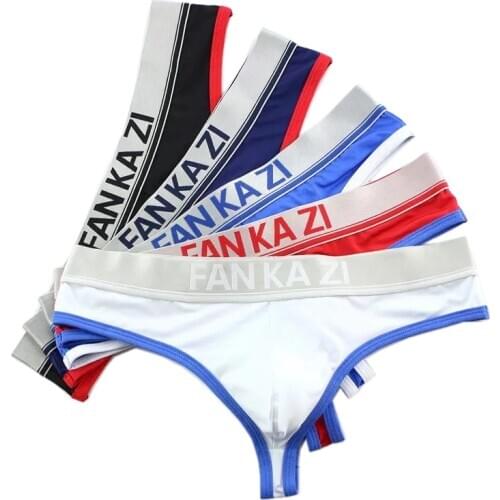 Wholesale Mens Mini Briefs Sexy G Strings Breathable Underwear Men Tanga Thongs Brief Sexy Triangle Panties 5Pcs/Lot Jockstraps