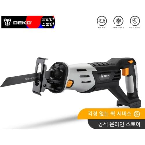 DEKO 20V Cordless Reciprocating Saw Adjustable Speed Electric Saw with Battery and 4 Pieces Blades